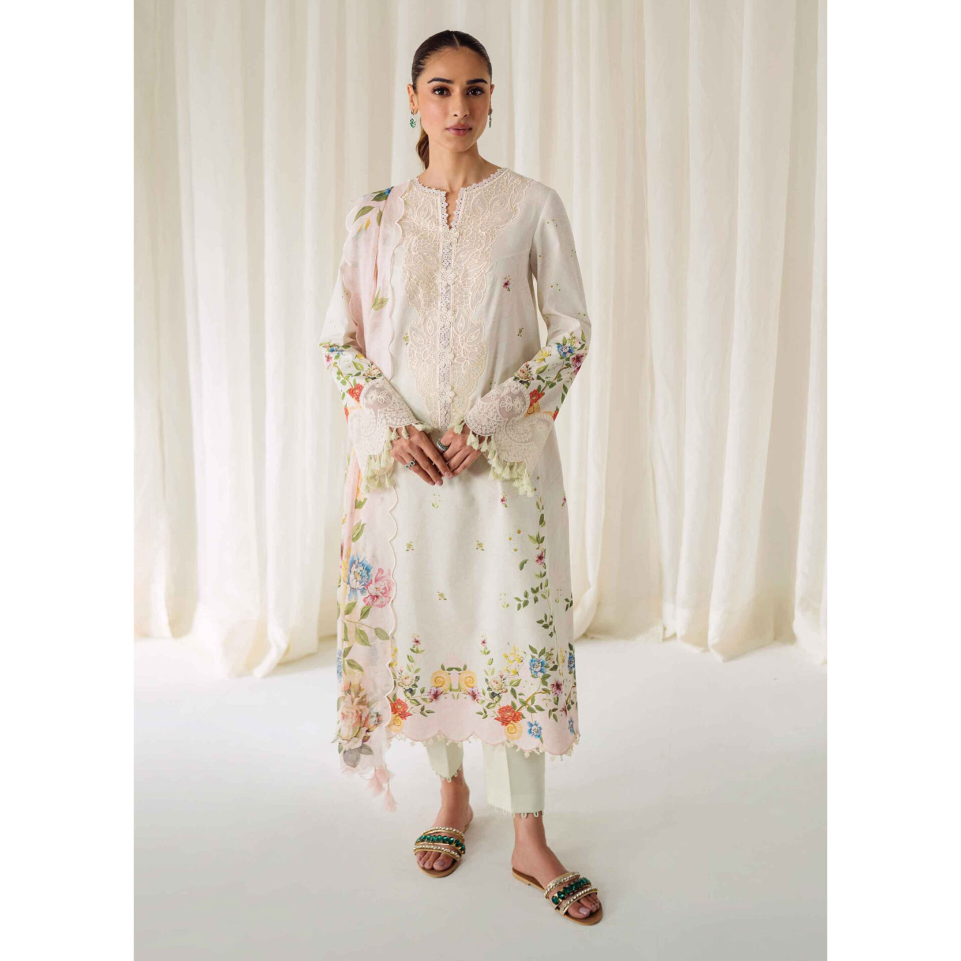 Qalamkar Q Prints Pakistani Unstitched Dress | Code3