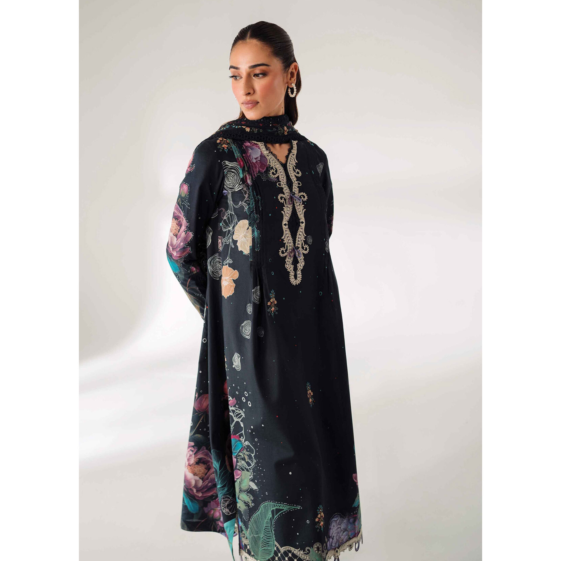 Qalamkar Q Prints Pakistani Unstitched Dress | Code1