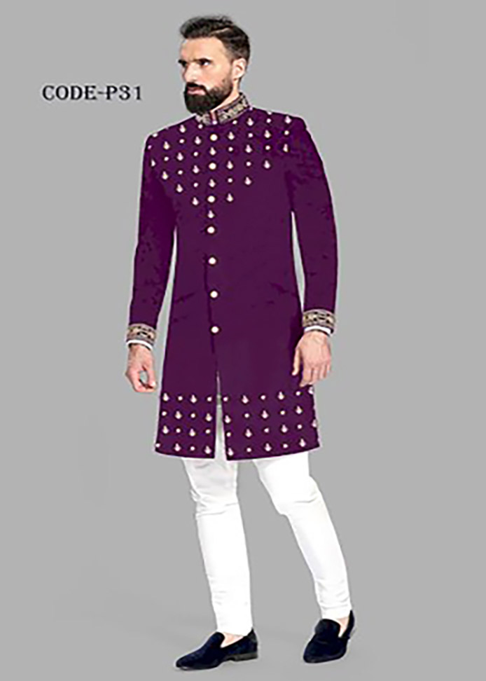 Indian Fabrics Sherwani Stylish Panjabi P-31